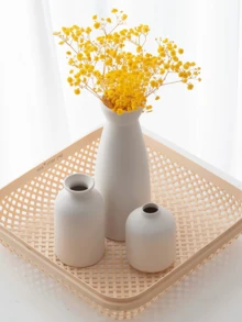 1pc/3pcs Set White Vases - 3pcs Decorative Small Vases, Modern Bohemian Style Rustic Home Decor, Accented With Reeds And Dried Flowers, Creative Stands, Can Be Placed On Tables, Bookshelves, Entryways - Vintage Morandi Vase 3-Piece Set Decorative Crafts Display TV Cabinet Soft Furnishings Beige Vase - Mocha - View 15