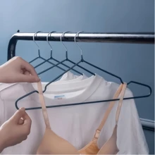 10/20pcs Plastic Coated Metal Non-Slip Clothes Hangers, Suitable For Bathroom, Bedroom, Closet, Wardrobe, Home, Dorm, Bedroom Organizer - Multicolor - View 6
