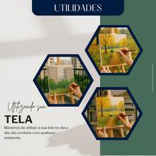 Tela de algodao simples 20x20 esticada com grampo lateral para criacao livre decoracao moderna e exploracao artistica em espacos compactos ou amplos - Branco - Visão 6