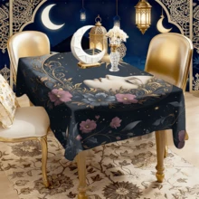 1/20 piezas Juego de manteles con elegante patrón de luna creciente y sol, adornado con motivos florales de estilo árabe, ideal para festivales islámicos, decoración de cocina, reuniones de restaurantes, regalos festivos. Duradero y fácil de mantener, adecuado para diversas ocasiones de decoración del hogar. - Multicolor - Ver 14
