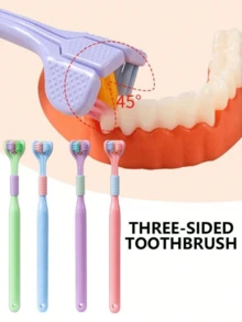 Three-Sided Soft Hair Toothbrush, Effective Wrap-Around Design, Deeply And Thoroughly To Clean Teeth And Gums, Suitable For Adults And Children Toothbrushes And Accessories - Multicolor - View 1