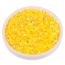 2MM-6MM, 5 Sizes Mix, 2000pcs/Pack, Jelly Candy AB Colors Glue On Round Flatback Rhinestones Gems Beads DIY Stones Diamond Design Accessories Glitter Manicure Decal Decorations For Phone Cover,Clothes,Bag,Shoes, Handicraft Products.
