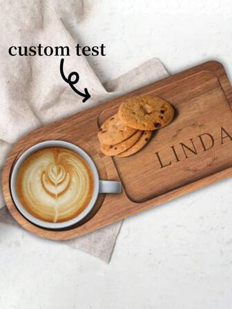 Personlig te- och snackstavla, Anpassad julklapp, Personlig kaffe- och snackstavla, Anpassad träunderlägg, Graverad tavla, Present till te- och kaffeälskare, Träbricka och vattenflaska, Present till skolstarten, Mysig atmosfär, Höstinredning, Harmoniskt hem
