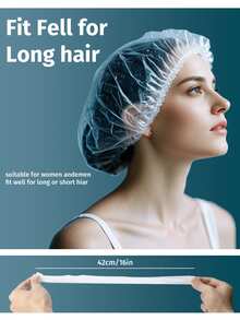 100个一次性塑料浴帽 - 非常适合染发和美容院！ - 彩色 - 查看 5