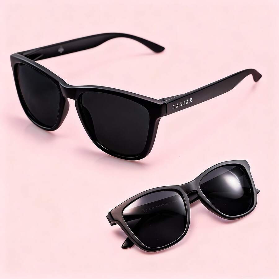 Lentes De Sol Tagiar Lentes De Sol Para Hombre Y Mujer Negro con protección UV400, espejo, para hombres y mujeres, ideales para pesca, conducción, verano, playa y viajes