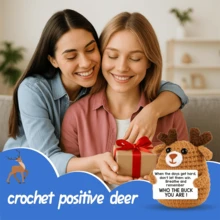 1 Stück handgefertigte gehäkelte Dekorationsfigur für den Schreibtisch, süße Plüschpuppe in Hirschform, ideales Geschenk für beste Freunde, Geburtstag, Schwestern, Mütter, Großmütter, Kollegen, Familie, Schlüsselanhänger, Unterstützung positiver Emotionen, kreative Party, Halloween, Weihnachten Plüschpuppe, Raumdekoration, Souvenir - Verschiedenfarbig - Übersicht 3