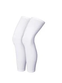 1 Pair Full Leg Compression Sleeves, Compression Long Knee Sleeves Suitable For Men And Women Running, Basketball, Soccer (White And Black), Fishing