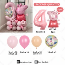Hasbro Birthday Party Decoration, Pink Pig Aluminum Film Balloons Digital Birthday And First Birthday Party Decoration Family Gifts