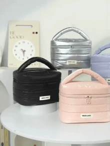 1 geantă de machiaj multifuncțională pentru călătorii, geantă cosmetică de mare capacitate, geantă de toaletă, organizator pentru îngrijirea pielii, esențială pentru călătorii, croazieră, cămin, cadou pentru domnișoare de onoare, Ziua Mamei, ziua de naștere