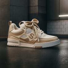 VL Unisex Casual Sneakers – Modern And Comfortable Design, Stylish, Lace-Up, Party, Outdoor - 米色 - 查看 4