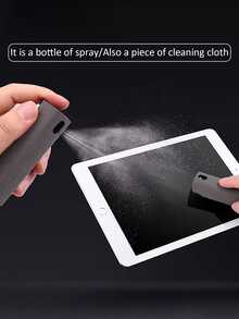 2 In 1 Microfiber Screen Cleaning Spray Set, Comes With Microfiber Cloth To Wipe Mobile Phone, Glasses Cleaning Cloth, Mobile Phone Cleaning Tool, Suitable For Mobile Phones, Tablets, Computers - Light Grey - View 7