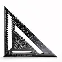 7英寸铝合金三角尺加厚90度角尺木工绘图多功能三角工具精确角度测量 - 黑色 - 查看 8
