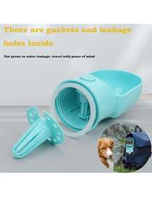 1 Pc Portable Dog Water Bottle - Leak Proof Dog Water Bottle With Food Container, Travel Water Dispenser , For Walking, Hiking, And Outdoor Use - Blue.Pink.White. - Multicolor - View 9
