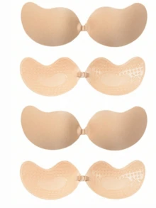 4/2/1 Pack Strapless Adhesive Bra Silicone Mango Cup Bra Breast Petals, Breathable For Small Bust, Lift And Gather, Invisible Backless Bra For Dresses, Gowns And Lingerie - Multicolor - View 23