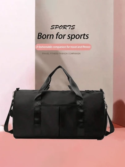 Bolsa de viaje redonda impermeable de 30L con bolsillos de separación húmeda/seca, compartimento para zapatos, adecuada para viajes cortos, viajes de negocios, deportes, gimnasio, natación, playa, camping, equipaje de mano, escapadas de fin de semana, útiles escolares