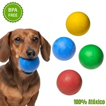 Bolinha Maciça Mordedor 3 Unidades Bola Colorida Para Cães Atóxica 55 mm Resistente Cheirinho Tutti Frutti - Multicolorido - Visão 3