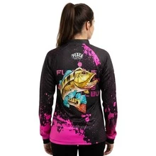 Camisa Camiseta Camiseta Pesca Família Ciclídeo Pavão Proteção UV 50+ - Rosê - Visão 3