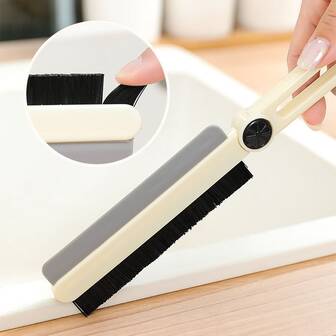 1个多功能长条缝隙清洁刷 - 非常适合清洁浴缸、马桶、浴室和水槽等难以触及的区域。长柄带凹槽，方便清洁。