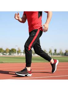 Men's Lightweight Athletic Shoes: Breathable Air Cushion Running Sneakers With Non-Slip Sole & Lace-Up Closure | Durable Abrasion-Resistant Gym Shoes For Jogging, Workouts & Fitness Training | Comfortable Walking Shoes For Active Men.Men Sneakers,Tenis Hombre,Red Sneakers.Running Sneakers. - Đỏ - Xem 8