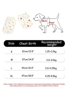LANGXINGCS 1件宠物衣服，透气狗狗睡衣，可爱兔子和小熊图案猫咪家居服，适合中小型猫狗，狗狗睡衣 - 彩色 - 查看 3