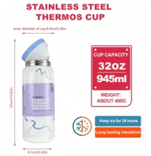 2026 New Original OWALAs32oz Christmas Limited Edition Water Bottle - Sports Water Bottle With Leak-Proof Design & Pop-Up Lid, Multiple Colors Available | Top Gift Choice For Fitness, Running, School, Halloween, Thanksgiving, Christmas & More, Also A Fashionable Water Bottle For Women - Blue Ribbon - View 5
