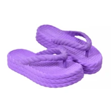 Chinelo Trança Feminino Confortável Leve Ideal Para O Verão Caminhadas E Passeios Diários - Uva - Visão 1