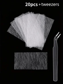 20/10Pcs Fiberglass Silk Wrap Nail Repair+Tweezers, Strong Protection & Extension Sticker For Nail Art At Home Or Salon - Multicolor - View 6
