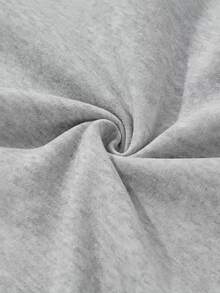 Sudadera con capucha gris con estampado de lobo aullando y figura humana diseño gráfico para hombres estilo urbano casual outdoor - Gris - Ver 4