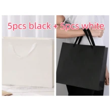 1个纯黑色纸质礼品袋，适用于送礼、圣诞节、返校季及其他场合 - 多色 - 查看 21
