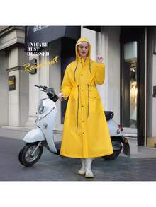 Korean Style Women's Waterproof Windproof Long Sleeve Cycling Raincoat, Sweet Girl Style Insulation, Galentines, Puppy, Carnival