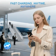 Sạc nhanh tích hợp cáp 10000mAh Sạc không dây Pin dự phòng di động cho đồng hồ Sạc nhanh PD20W với hai dây Màn hình kỹ thuật số LED 5 đầu ra Nhỏ gọn và nhẹ Bộ sạc du lịch Pin dự phòng cho điện thoại di động Món quà Valentine thiết yếu Không thể thiếu - màu đen - Xem 10