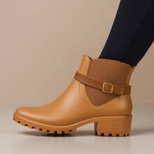 Women's Winter And Rain Boots With Short Shaft And Waterproof Finish, Casual And Stylish For Parties - Lạc đà - Xem 6