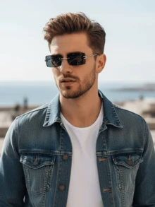 1pc/2pcs Unisex Fashionable Y2K Style Frameless Square Sunglasses, Versatile For Beach, Summer, Photography, Daily Wear