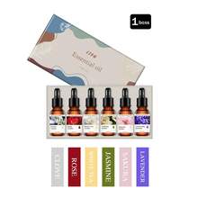 6pcs Aromatherapy Essential Oil Set - 1 Lavender, 1 Cherry Blossom, 1 Jasmine, 1 White Tea, 1 Rose, 1 Clove, Diffuser, Candle, Aroma Stone, Humidifier, Car Diffuser, Refill Oil, Halloween Gift - Rose Red - View 8