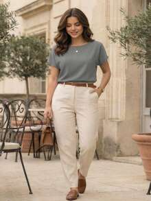 Muriah Basic Blouse 100% Viscose Fabric Ideal For Everyday Wear Perfect Fit - Grey - View 2