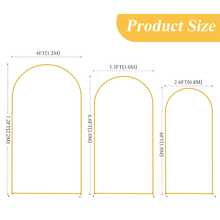 2Pack Metal Arch Backdrop Stand(7.2FT/6FT),Decorative Balloon Arch Stand, Easy Assembly Gold Wedding Arch, Stable Backdrop Arch Stand For Christmas,Wedding Ceremony, Birthday Party - Vàng - Xem 9