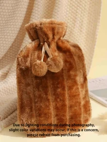 Large Hot Water Bottle, Spherical Hot Water Bottle, Water-Filled, Warm Blanket Filler, Hot Water Bottle, Belly Warmer, Bed Warmer, Thick Velvet 67.63 Oz - Multicolor - View 9