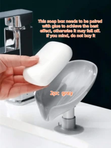 1 pieza Plato de jabón con forma de hoja con ventosa. Plato de jabón con forma de hoja con orificio de drenaje. Plato de jabón con ventosa, antideslizante, adecuado para ducha, baño, fregadero de cocina, accesorios de baño, decoración de baño del hogar, almacenamiento y organización del baño, decoración de otoño, decoración de vuelta al colegio, Navidad, regalo de Acción de Gracias (color aleatorio)