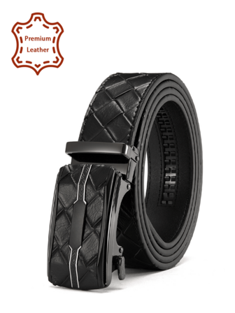 Cinturón de cuero genuino tejido para hombres - Cinturón de cintura trenzado de alta calidad y con estilo para negocios, vaqueros y uso diario