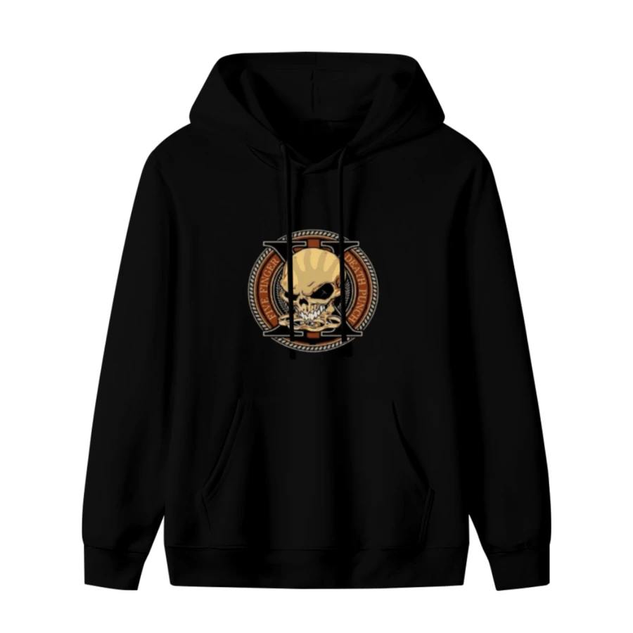 Five Finger Death Punch Skull Logo Metal Band Hoodie,Comfortable Casual Short Sleeve, 220 Grams Heavyweight Cotton Printed Hoodie,Halloween(1) - 款式2 - 查看 1