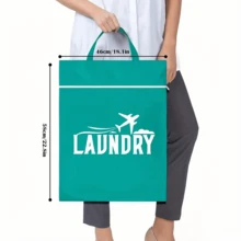 Large Capacity Travel Laundry Bag, Washable Clothes Storage Bag With Snap Design, Convenient For Hanging And Carrying, Ideal For Outdoor, Home, Gym, Pool, Yoga, Dorm, Fitness - Multicolor - View 6
