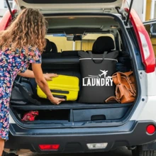 Large Capacity Travel Laundry Bag, Washable Clothes Storage Bag With Snap Design, Convenient For Hanging And Carrying, Ideal For Outdoor, Home, Gym, Pool, Yoga, Dorm, Fitness - Multicolor - View 2