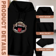 Exaggerated Cartoon Face Graphic Hoodie Funny Art Style,Comfortable Casual Short Sleeve, 220 Grams Heavyweight Cotton Printed Hoodie,Halloween(1) - 款式5 - 查看 3