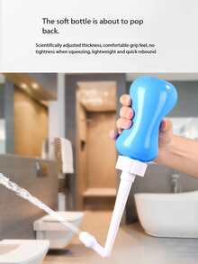 1个便携式旅行冲洗瓶，防漏会阴清洁喷雾瓶，便携式女性卫生清洁器，大容量手持旅行冲洗器，380毫升，随机款式收纳袋