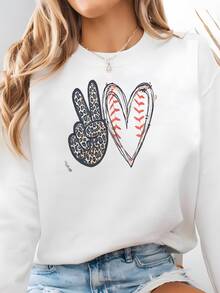Peace Love Baseball Bleached Shirt  | Personalized Picture Baseball Shirt L Peace Love Softball Shirt | Personalized Sport Shirt Sweatshirt - trắng - Xem 2