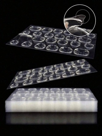 2400pcs (100 Sheets) Adhesive Tabs Breathable Glue Tabs Double-Sided Nail Jelly Nail Stickers DIY