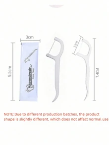 50pcs Individually Packaged Dental Floss Picks, Individually Packaged Dental Floss Sticks, Paper Packaged Dental Floss - White - View 7