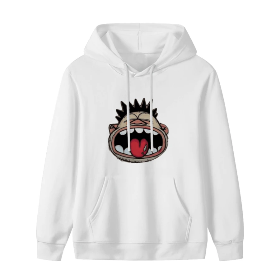 Exaggerated Cartoon Face Graphic Hoodie Funny Art Style,Comfortable Casual Short Sleeve, 220 Grams Heavyweight Cotton Printed Hoodie,Halloween(1) - 款式6 - 查看 1