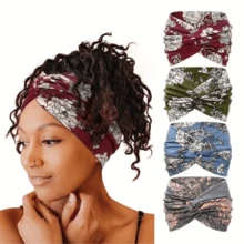 4pcs  Ultra-Wide-Edge Women's Elastic Knotted Crossed Yoga Exercise Headband With Decorative Elements. Women's Personalized Headscarf With Three-Dimensional Design. Outdoor Headscarf For Sports. - 彩色 - 查看 6