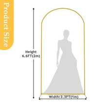 2Pack Metal Arch Backdrop Stand(7.2FT/6FT),Decorative Balloon Arch Stand, Easy Assembly Gold Wedding Arch, Stable Backdrop Arch Stand For Christmas,Wedding Ceremony, Birthday Party - Vàng - Xem 11